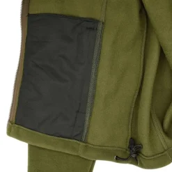 Blouson Polaire Brodé polyester kaki marron taille M à 4XL