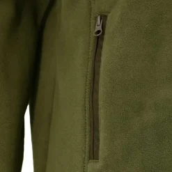 Blouson Polaire Brodé polyester kaki marron taille M à 4XL
