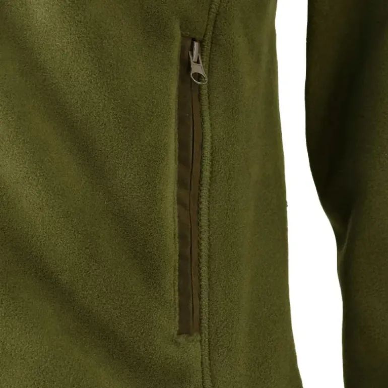 Blouson Polaire Brodé polyester kaki marron taille M à 4XL