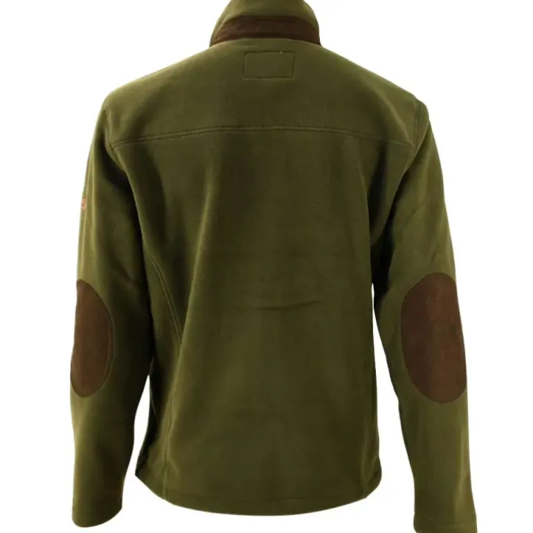 Blouson Polaire Brodé polyester kaki marron taille M à 4XL