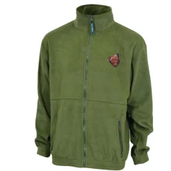 Blouson polaire broderie sanglier 2 poches polyester kaki M à 3XL