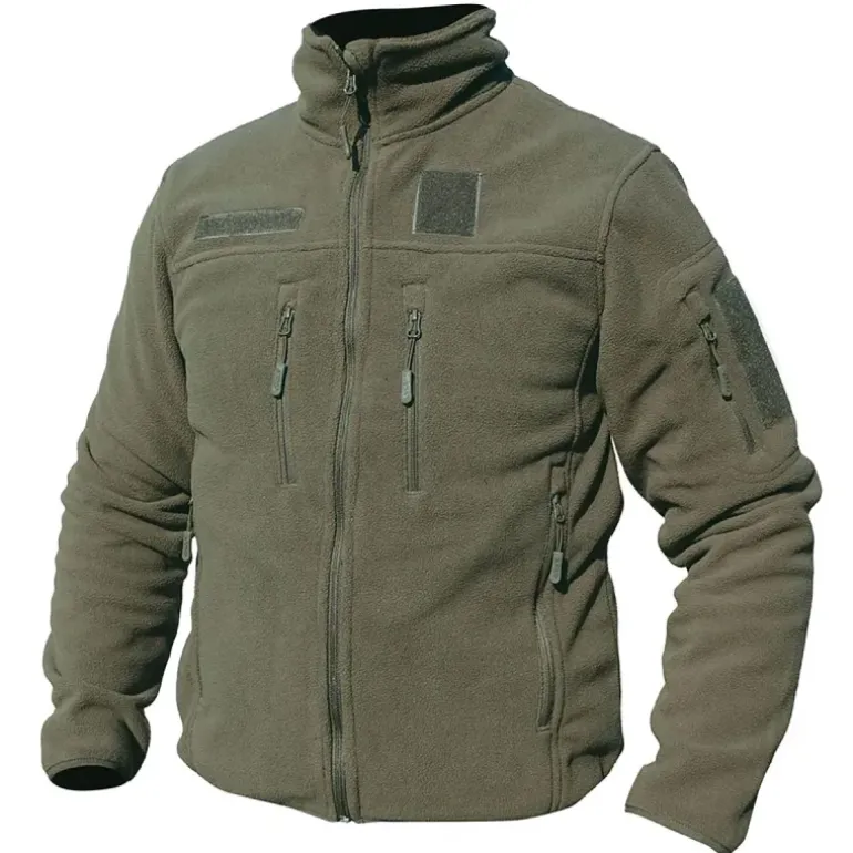 Blouson polaire homme vert - Col montant - 390 g/m² - DCA France