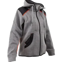 Blouson travail à capuche femme 2 poches molletonné gris XS à 2XL
