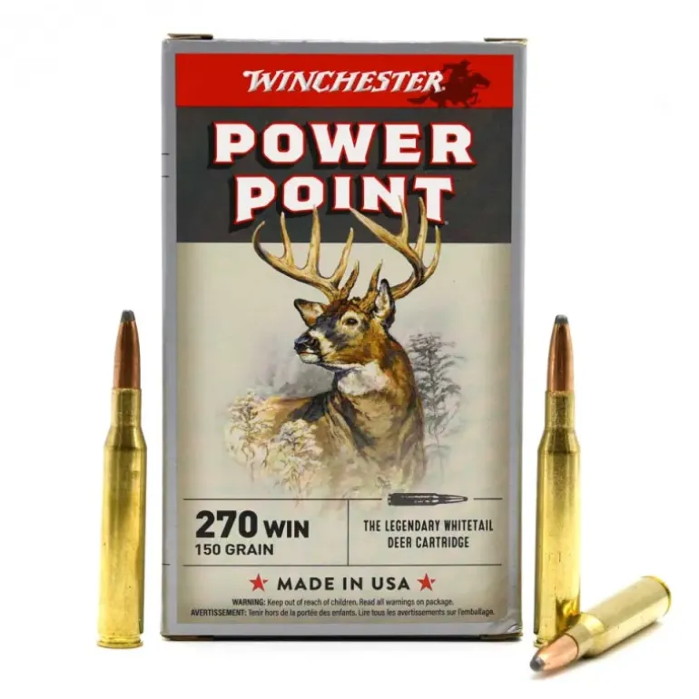 Boite de 20 Balles Power-point Super X pointe molle plomb 270win