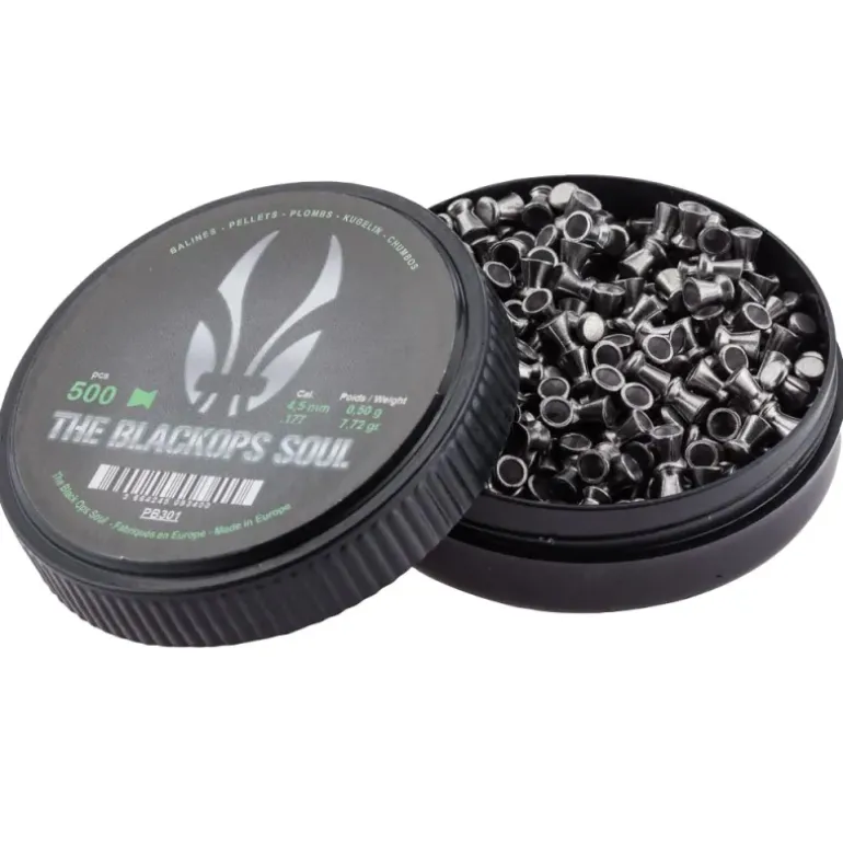 Boite de 500 plombs Black ops souples plats cal 4.5