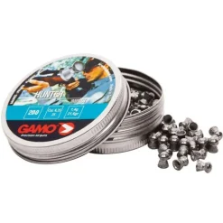 Boite de 200 plombs Hunter tête arrondie corps strié cal 6,35 mm
