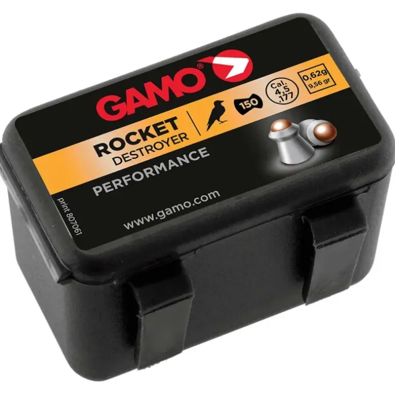 Boite de 150 plombs Rocket tête bille acier cuivré cal 4.5mm
