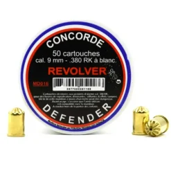 Boîte 50 cartouches à blanc haute qualité 9mm RK pour revolver