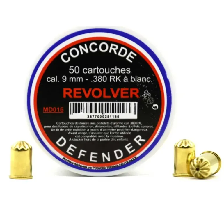 Boîte 50 cartouches à blanc haute qualité 9mm RK pour revolver