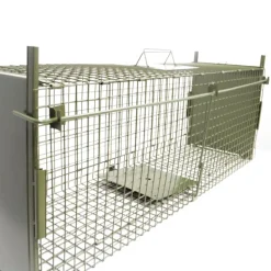 Boîte à fauves pliable 2 entrées maille carrée 100x25x30cm