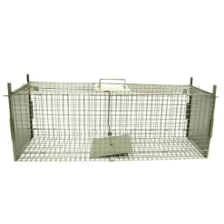 Boîte à fauves pliable 2 entrées maille carrée 100x30x35cm