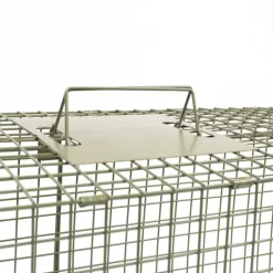Boîte à fauves pliable 2 entrées maille carrée 100x30x35cm