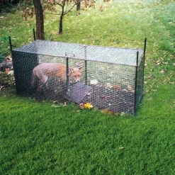 Boîte à fauves pliable 2 entrées maille carrée 160x55x50cm