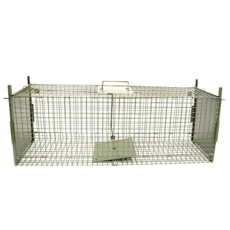 Boîte à fauves pliable 2 entrées maille carrée 160x55x50cm