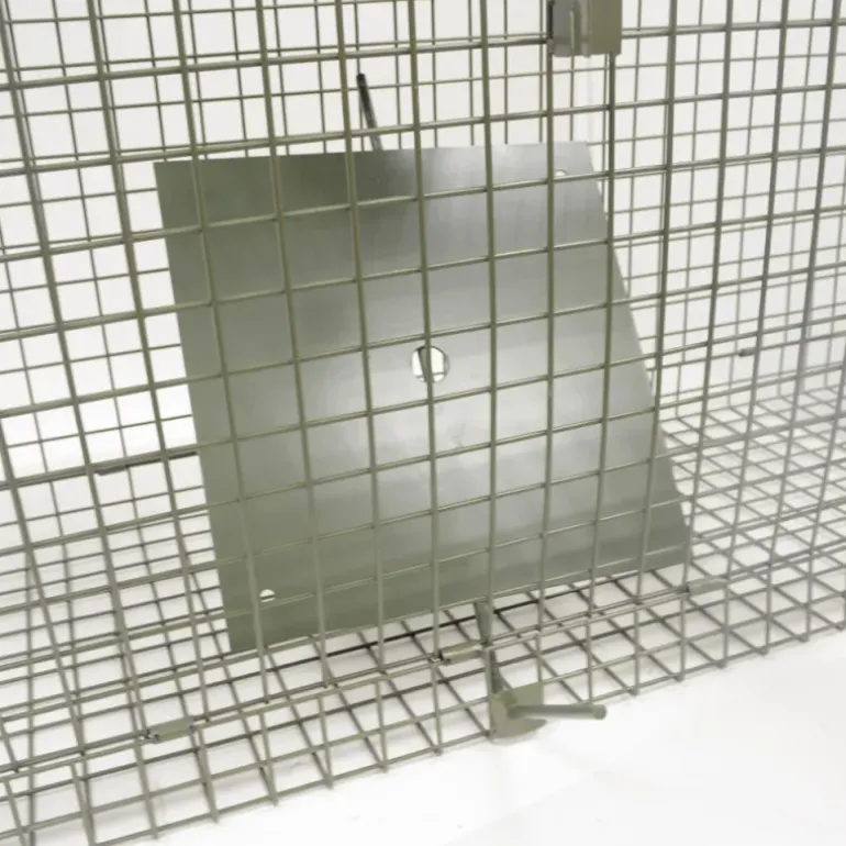 Boîte à fauves pliable 2 entrées maille carrée 160x55x50cm