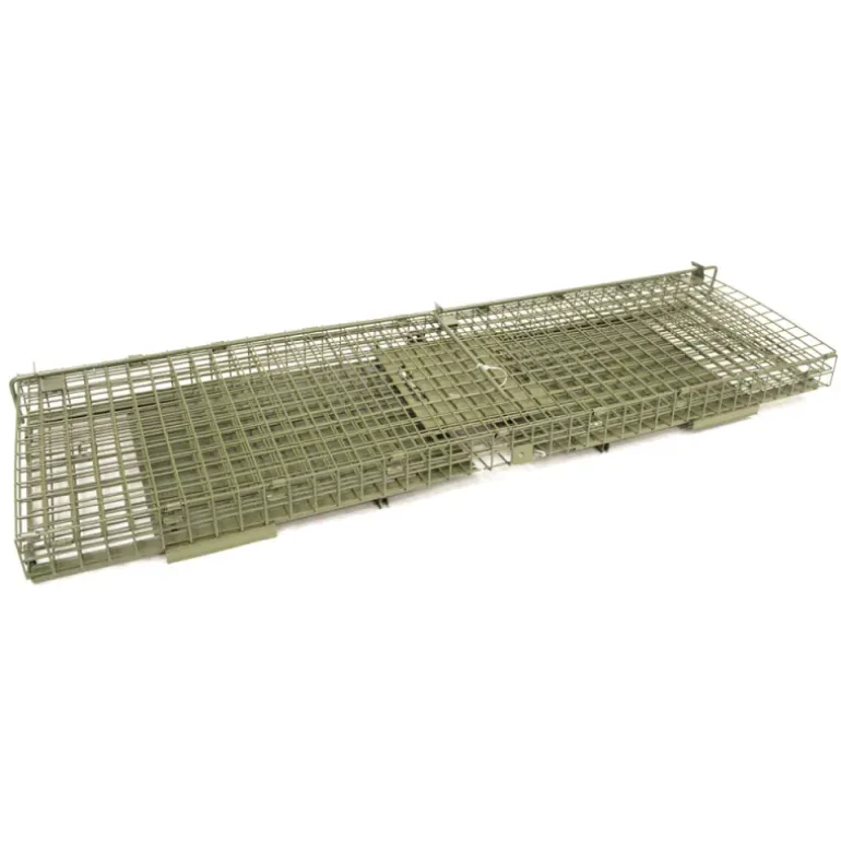 Boîte à fauves pliable 2 entrées maille carrée 160x55x50cm