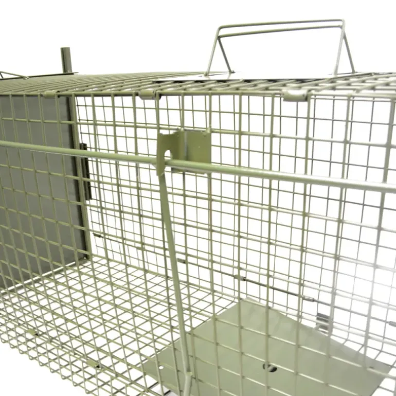 Boîte à fauves pliable 2 entrées maille carrée 160x55x50cm