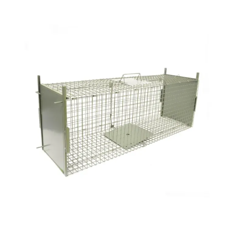 Boîte à fauves pliable 2 entrées maille carrée 160x55x50cm