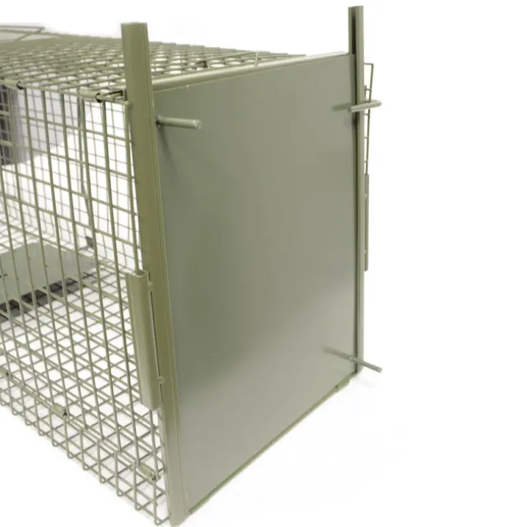 Boîte à fauves pliable 2 entrées maille carrée 160x55x50cm
