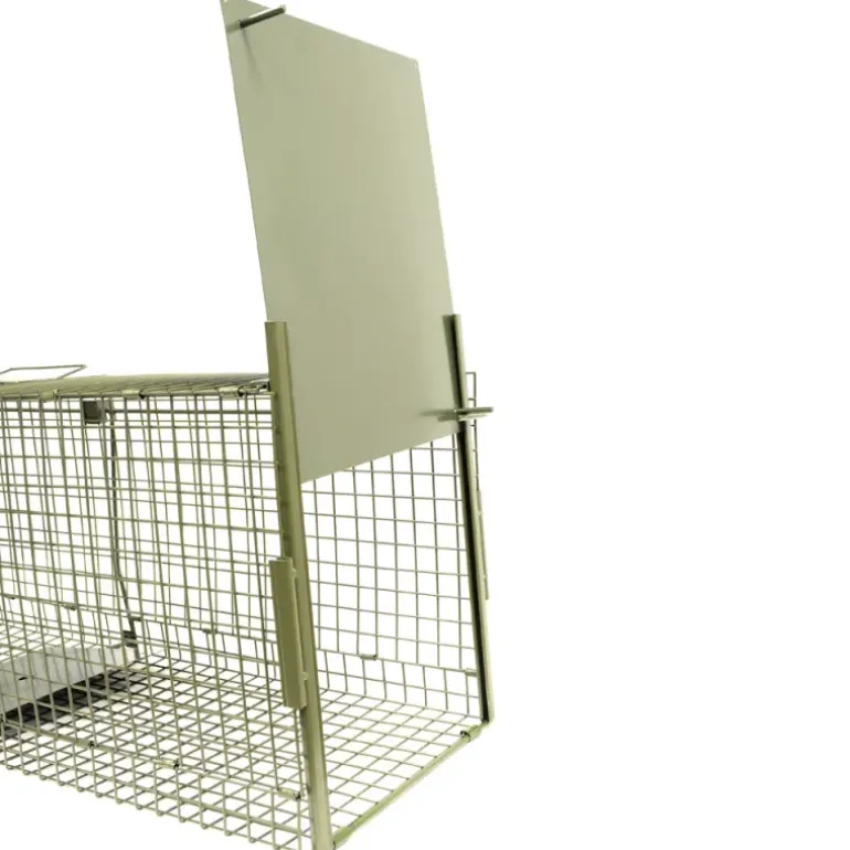 Boîte à fauves pliable 2 entrées maille carrée 160x55x50cm