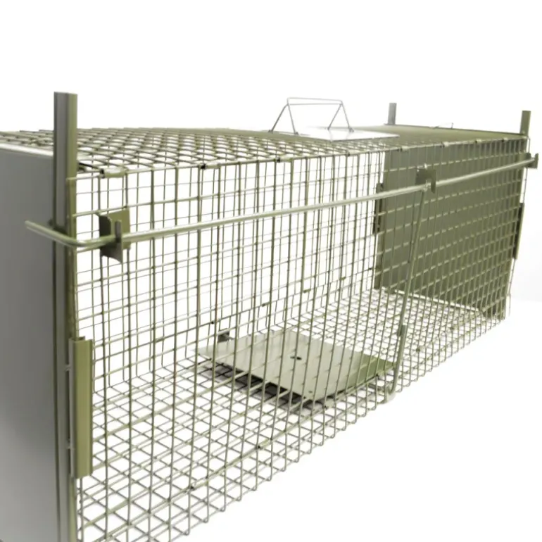 Boîte à fauves pliable 2 entrées maille carrée 160x55x50cm