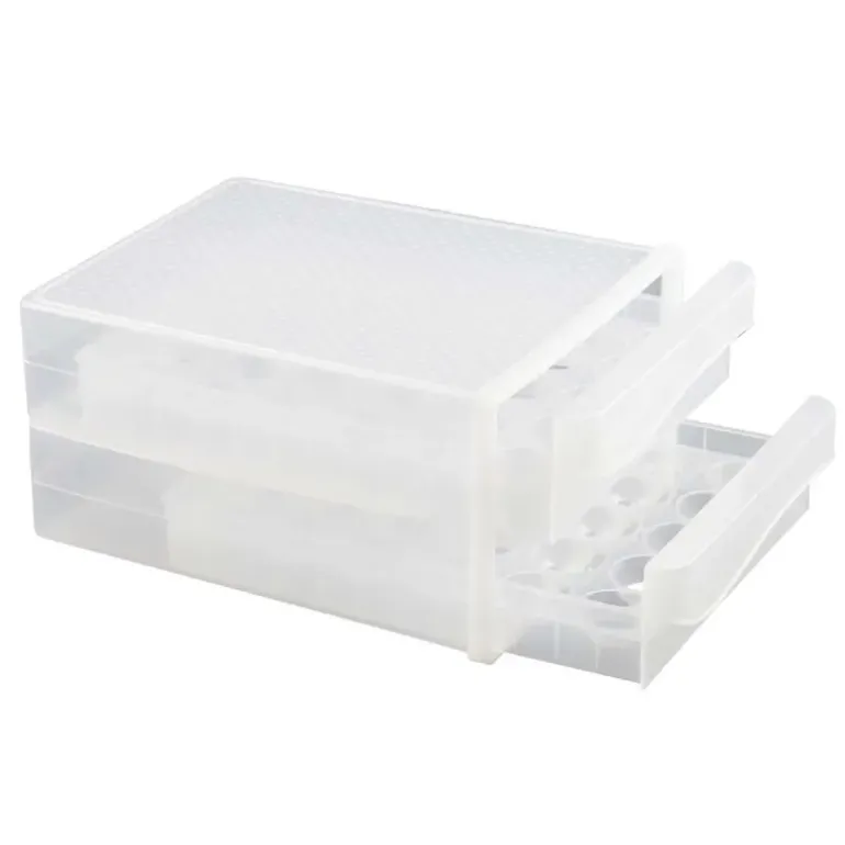 Boîte à œufs plastique transparente 60 œufs - 2 tiroirs 26,5 x 17 x 34 cm