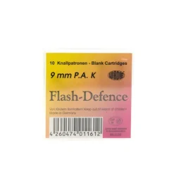 Boîte de 10 munitions Flash Défense avec sûreté manuelle 9mm