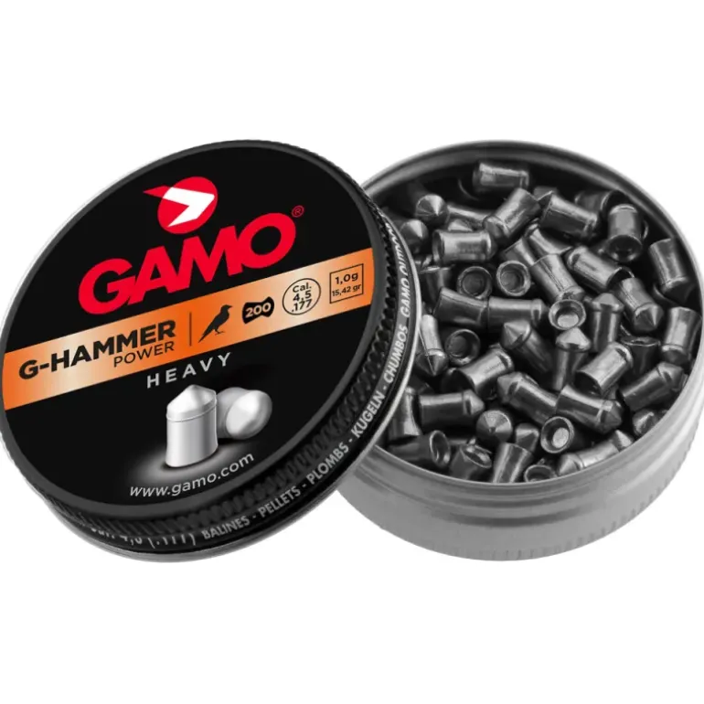 Boîte de 200 Plombs lourds tête pointue G-hammer cal 4,5 mm