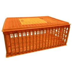 Boîte de Transport pour Volailles en Polyéthylène Haute Densité - 74x54x27 cm Orange