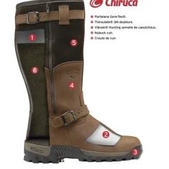 Bottes chasse cuir marron fourrée Iceland Gore-Tex + sac