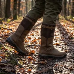 Bottes chasse cuir marron fourrée Iceland Gore-Tex + sac