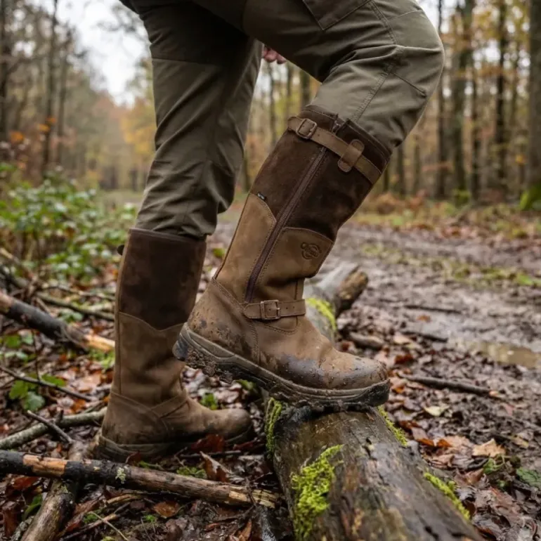 Bottes chasse Iceland Gore-Tex cuir marron fourrées