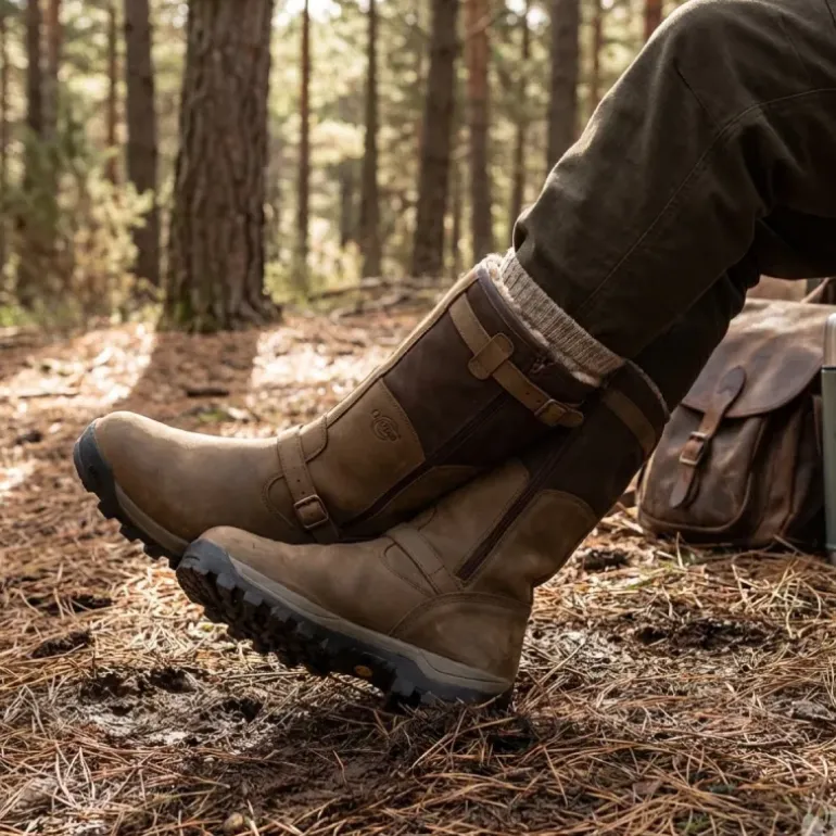 Bottes chasse Iceland Gore-Tex cuir marron fourrées