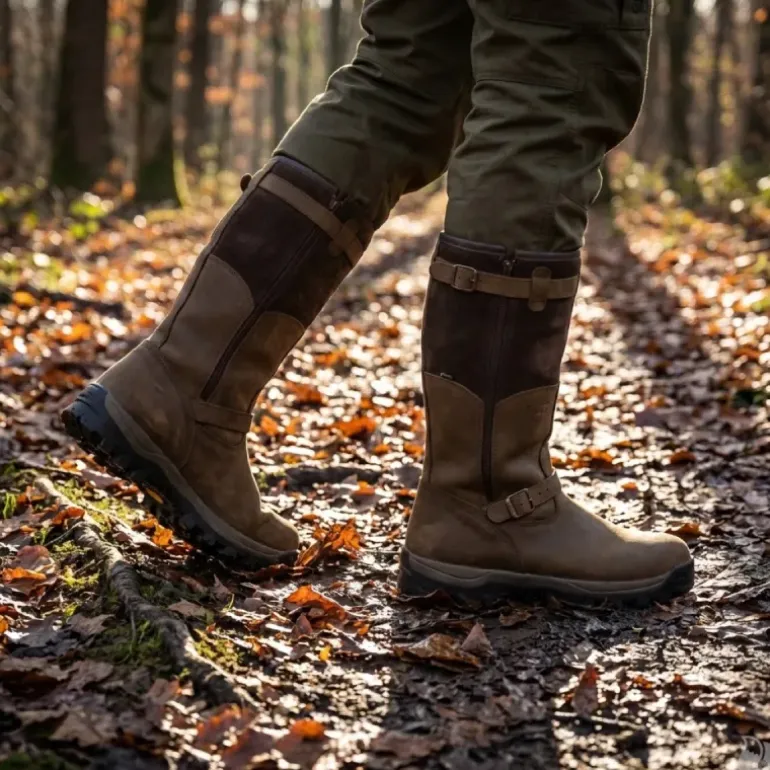 Bottes chasse Iceland Gore-Tex cuir marron fourrées