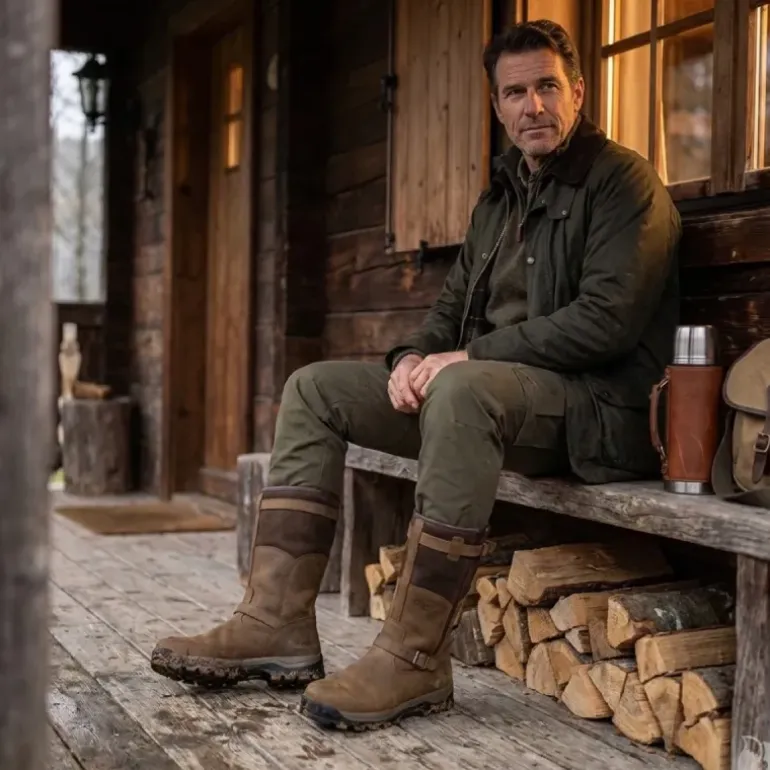 Bottes chasse Iceland Gore-Tex cuir marron fourrées