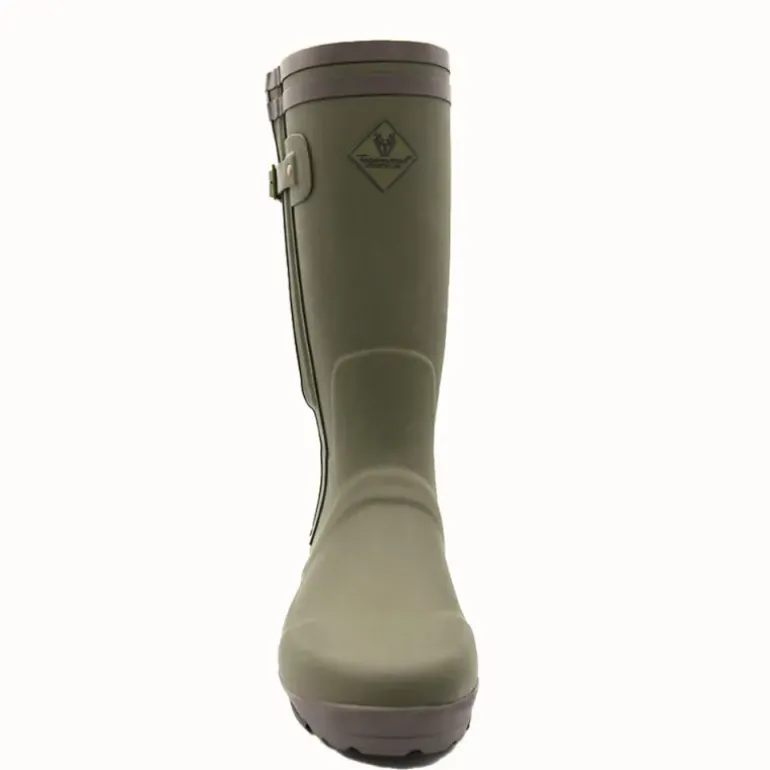 Bottes de chasse Alaska soufflet Zip caoutchouc kaki 39 à 47