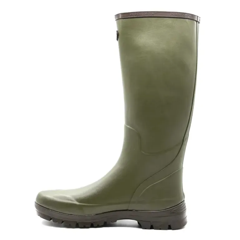 Bottes Marly antidérapantes caoutchouc naturel kaki 37 à 48