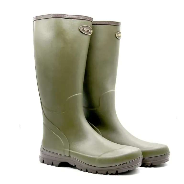 Bottes Marly antidérapantes caoutchouc naturel kaki 37 à 48