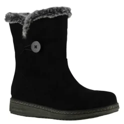Bottines femme fourrées noires en microfibre du 36 au 41