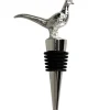 Bouchon de bouteille de vin faisan métal zinc argenté noir 10cm