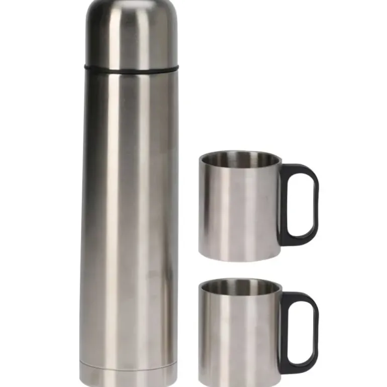 Bouteille isolante acier inox 1L 8x31,7cm + 2 tasses 180ml