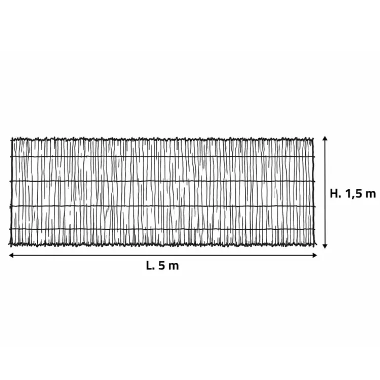 Brande de bruyère naturelle Largeur 5 m Hauteur 1.5 m