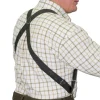 Bretelles harnais deux pinces motif de chasse polyester kaki