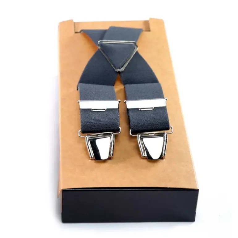 Bretelles homme Hercule 4 pinces gris 120 cm