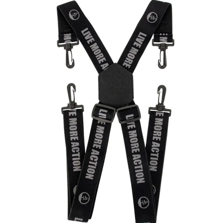 Bretelles élastiquées mousqueton polyamide noir largeur 4cm