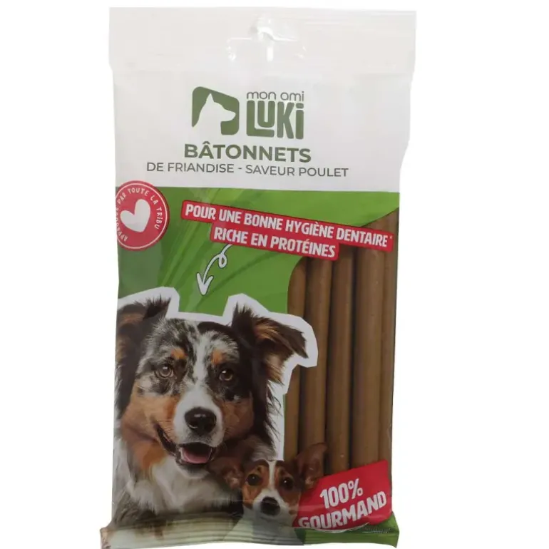 Bâtonnets friandise au poulet 200g pour chien