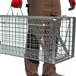 Cage-piège Hardy 3 ressorts trappe 60° 102x34x34cm