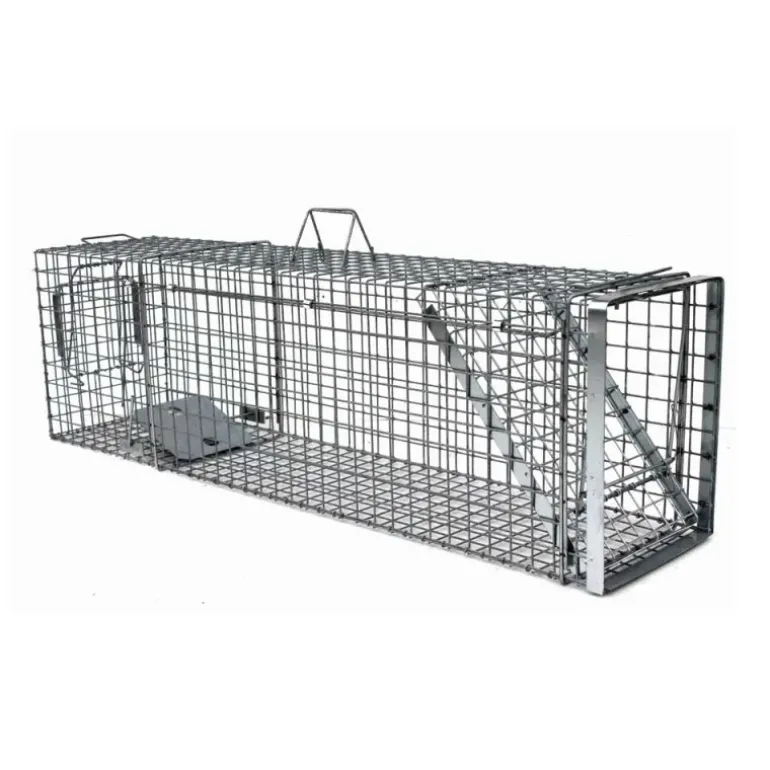 Cage-piège Hardy 3 ressorts trappe 60° 120x34x42cm