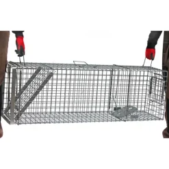 Cage-piège Hardy 3 ressorts trappe 60° 120x34x42cm