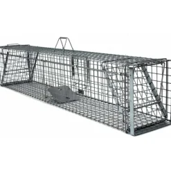 Cage-piège Hardy 3 ressorts trappe 60° 2 entrées 150x34x34cm